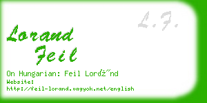 lorand feil business card